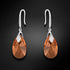 Silver Earrings "Baroka III (Smoked Amber)" with Swarovski™ Crystals