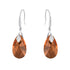 Silver Earrings "Baroka III (Smoked Amber)" with Swarovski™ Crystals