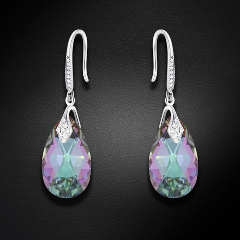 Silver Earrings "Baroque III (Vitrail Light)" with Swarovski™ Crystals