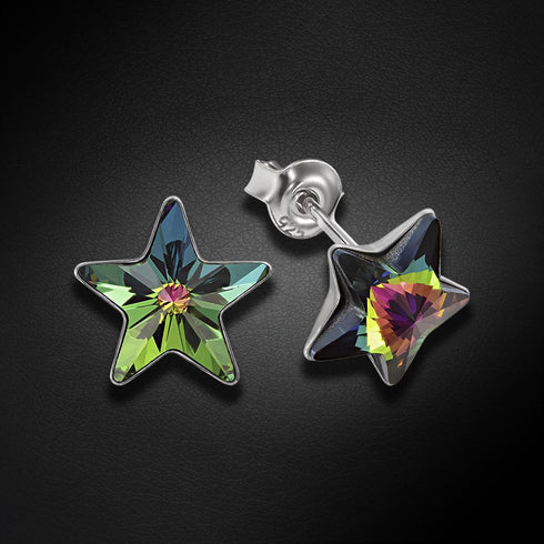 Children's Silver Earrings "Star (Vitrail Medium)" with Swarovski™ Crystals
