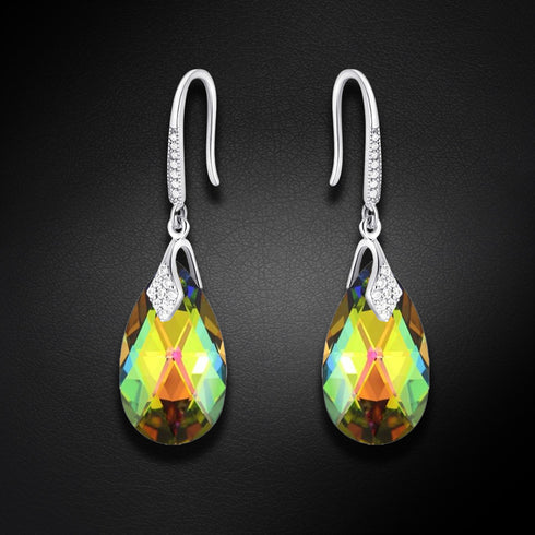 Sudraba auskari "Baroka III (Vitrail Medium)" ar Swarovski™ kristāliem