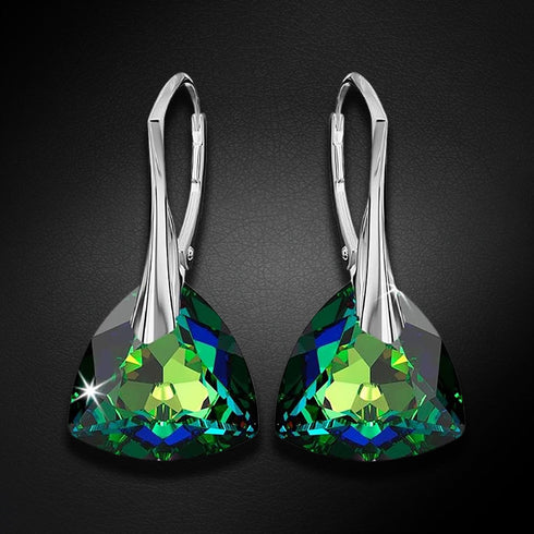 Silver Earrings "Evening Glow (Vitrail Medium)" with Swarovski™ Crystals