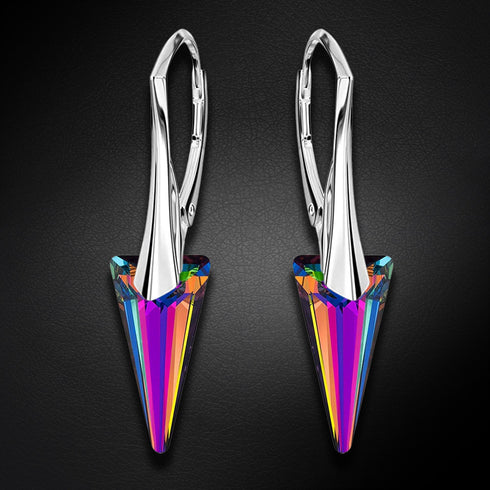 Silver Earrings "Smaile II (Vitrail Medium)" with Swarovski™ Crystals