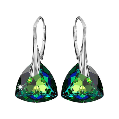 Silver Earrings "Evening Glow (Vitrail Medium)" with Swarovski™ Crystals