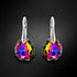 Silver Earrings "Ice Borders (Vitrail Medium)" with Swarovski™ Crystals