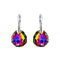 Silver Earrings "Ice Borders (Vitrail Medium)" with Swarovski™ Crystals