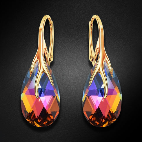 Silver Earrings "Baroque VII (Volcano)" with Swarovski™ Crystals