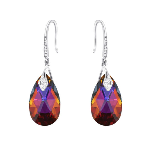 Silver Earrings "Baroque III (Volcano)" with Swarovski™ Crystals