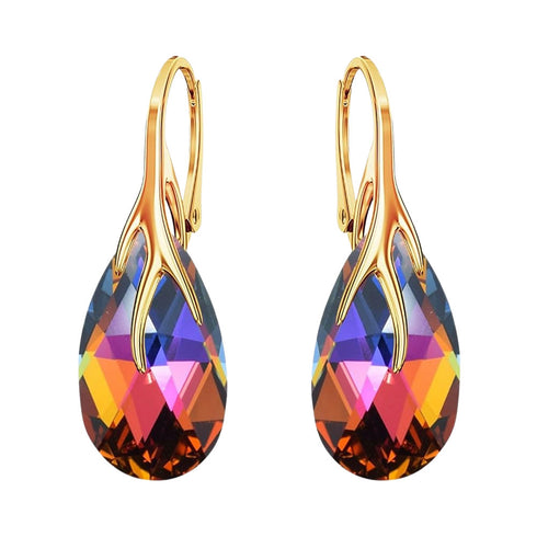 Silver Earrings "Baroque VII (Volcano)" with Swarovski™ Crystals