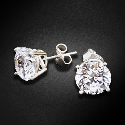 Sudraba auskari "Junona" ar Swarovski Zirconia Pure Brilliance kristāliem