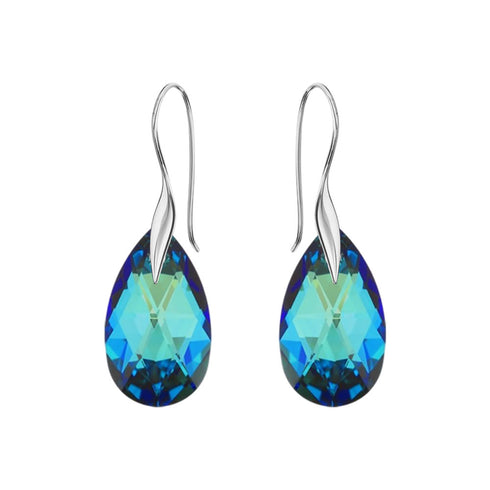 Sudraba auskari "Baroka (Bermuda Blue)" ar Swarovski™ kristāliem