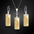 Silver set "Growing Crystal II (Golden Shadow)" with Swarovski™ crystals
