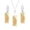 Silver set "Growing Crystal II (Golden Shadow)" with Swarovski™ crystals