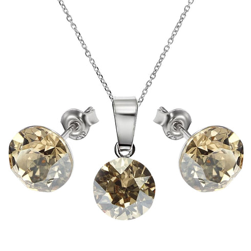 Sudraba komplekts "Klasika (Golden Shadow)" ar Swarovski™ kristāliem