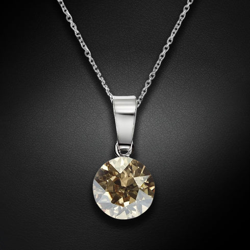 Silver pendant "Klasika (Golden Shadow)" with Swarovski™ crystals
