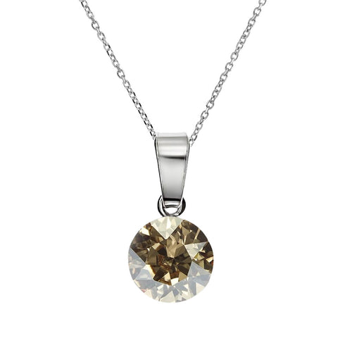 Silver pendant "Klasika (Golden Shadow)" with Swarovski™ crystals