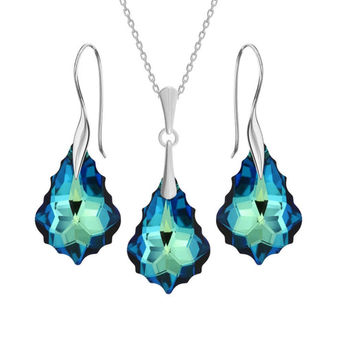 Silver set "Baroka IV (Bermuda Blue)" with Swarovski™ crystals