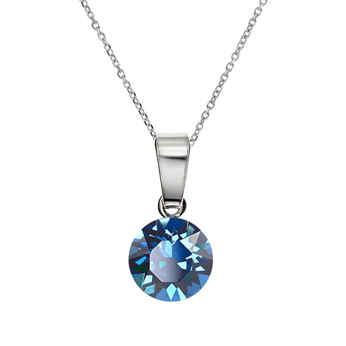 Silver pendant "Classic (Bermuda Blue)" with Swarovski™ crystals