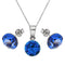 Silver set "Klasika (Capri Blue)" with Swarovski™ crystals