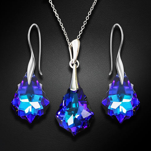 Silver set "Baroka IV (Heliotrope)" with Swarovski™ crystals