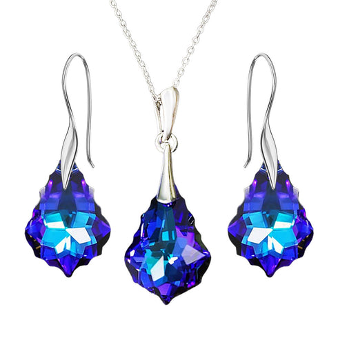 Silver set "Baroka IV (Heliotrope)" with Swarovski™ crystals