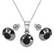Silver set "Klasika (Jet Hematite)" with Swarovski™ crystals