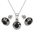 Silver set "Klasika (Jet Hematite)" with Swarovski™ crystals
