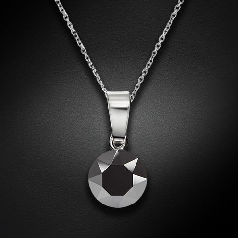 Silver pendant "Classic (Jet Hematite)" with Swarovski™ crystals