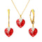 Silver set "Dear Valentine (LIght Siam)" with Swarovski™ crystals
