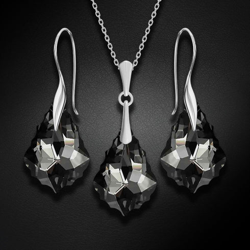 Silver set "Baroka IV (Silver Night)" with Swarovski™ crystals