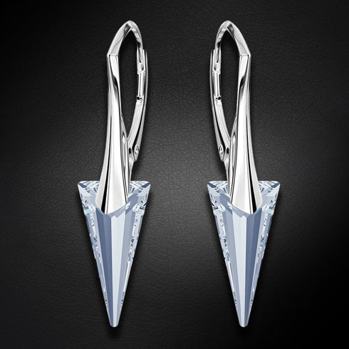 Silver Earrings "Smaile II (Blue Shade)" with Swarovski™ Crystals