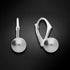 Silver Earrings "Ranī (Light Grey)" with Swarovski™ Pearls