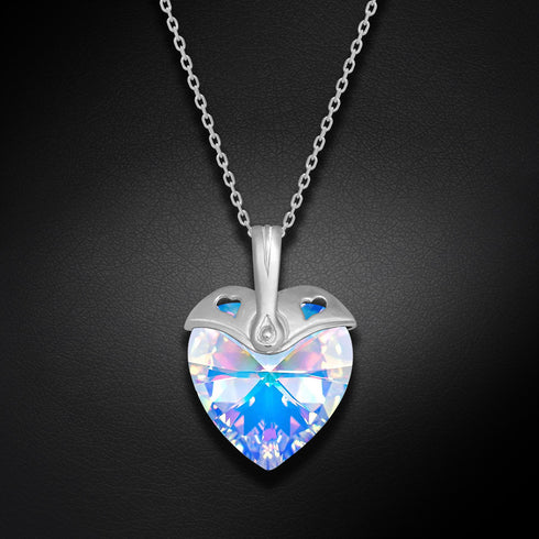 Silver Pendant "Cupid (Aurora Borealis)" with Swarovski™ Crystals