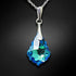 Silver Pendant "Baroque IV (Aquamarine Blue AB)" with Swarovski™ Crystals