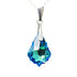 Silver Pendant "Baroque IV (Aquamarine Blue AB)" with Swarovski™ Crystals