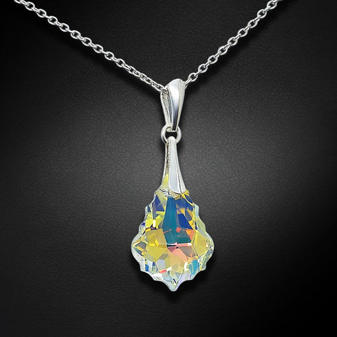 Silver Pendant "Baroque IV (Aurora Borealis)" with Swarovski™ Crystals