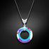 Silver Pendant "Cosmic Ring (Aurora Borealis)" with Swarovski™ Crystals