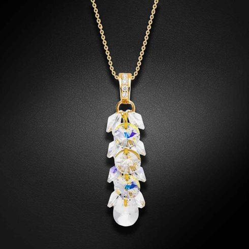 Silver Pendant "Flamenco (Aurora Borealis)" with Swarovski™ Crystals