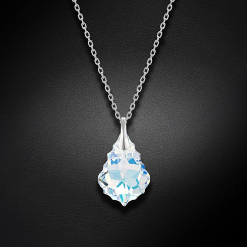 Silver Pendant "Baroque V (Aurora Borealis)" with Swarovski™ Crystals