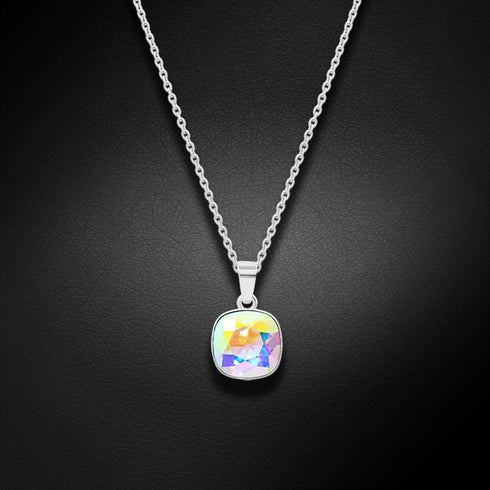 Silver pendant "Dazzling Glow (Aurora Borealis)" with Swarovski™ crystals