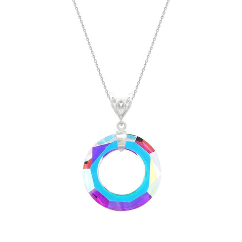 Silver Pendant "Cosmic Ring (Aurora Borealis)" with Swarovski™ Crystals