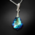 Silver Pendant "Baroque IV (Bermuda Blue)" with Swarovski™ Crystals