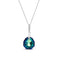 Silver Pendant "Calathea (Bermuda Blue)" with Swarovski™ Crystals