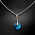 Silver Pendant "Enamored Heart II (Bermuda Blue)" with Swarovski™ Crystals