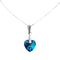 Silver Pendant "Enamored Heart II (Bermuda Blue)" with Swarovski™ Crystals