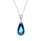 Silver pendant "Rainbow Cascade (Bermuda Blue)" with Swarovski™ crystals