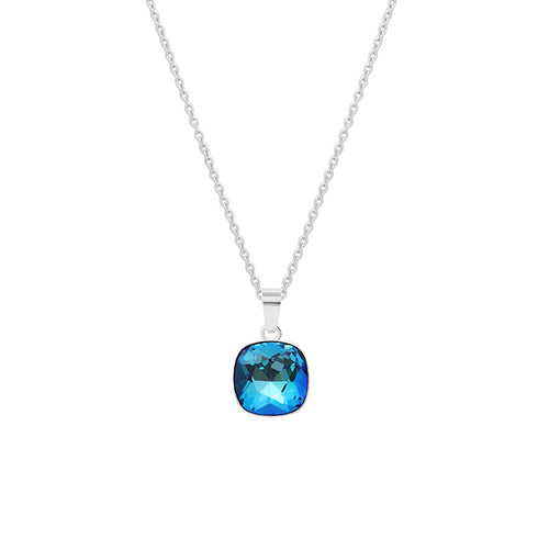 Silver Pendant "Dazzling Radiance (Bermuda Blue)" with Swarovski™ Crystals