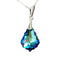 Silver Pendant "Baroque IV (Bermuda Blue)" with Swarovski™ Crystals