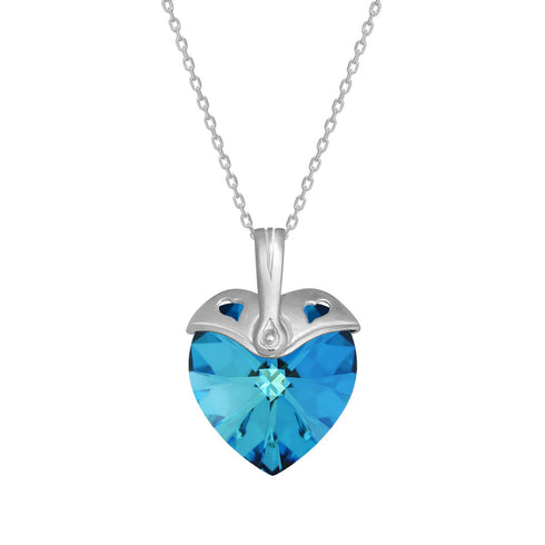 Silver Pendant "Cupid (Bermuda Blue)" with Swarovski™ Crystals
