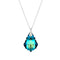 Silver Pendant "Baroque V (Bermuda Blue)" with Swarovski™ Crystals